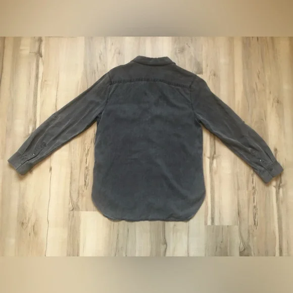 Babaton The Group Washed Gray Relaxed Fit Button-Down Utility Shirt Lyocell - Picture 7 of 9